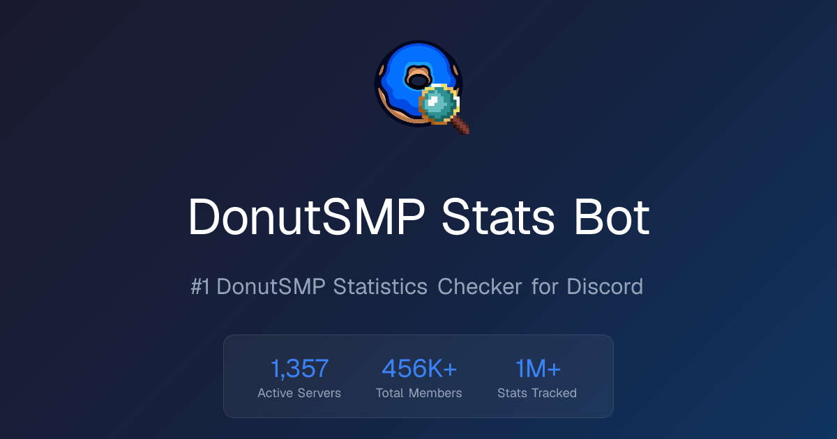 DonutSMP Stats Bot | #1 DonutSMP Statistics Checker for Discord
